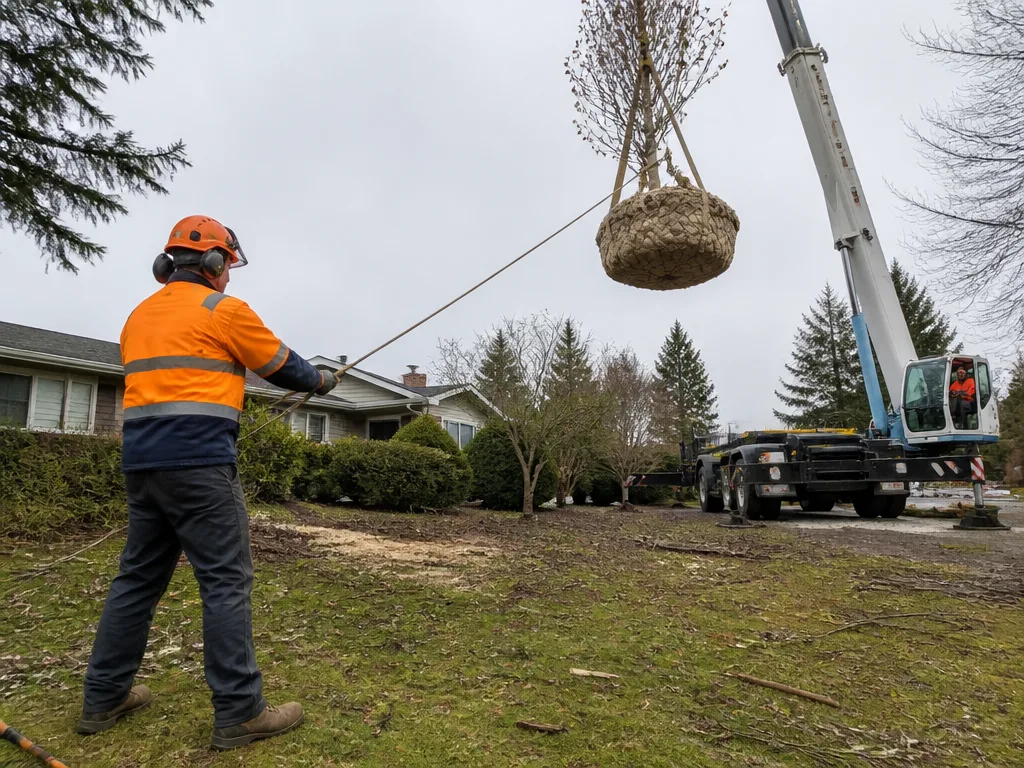 Crane-Assisted Tree Removal